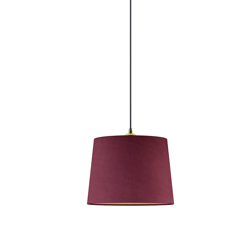Country Fabric 1-Light Purple Drum Pendant - Bedroom Ceiling Light