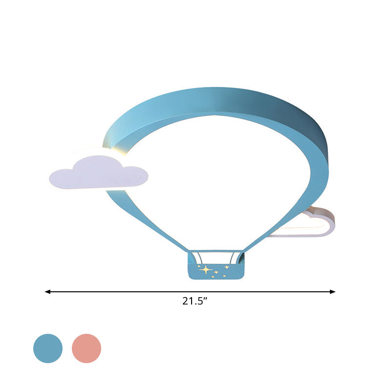 Colorful Hot Air Balloon Ceiling Light - Led Flushmount Lamp In 18/21.5 Width