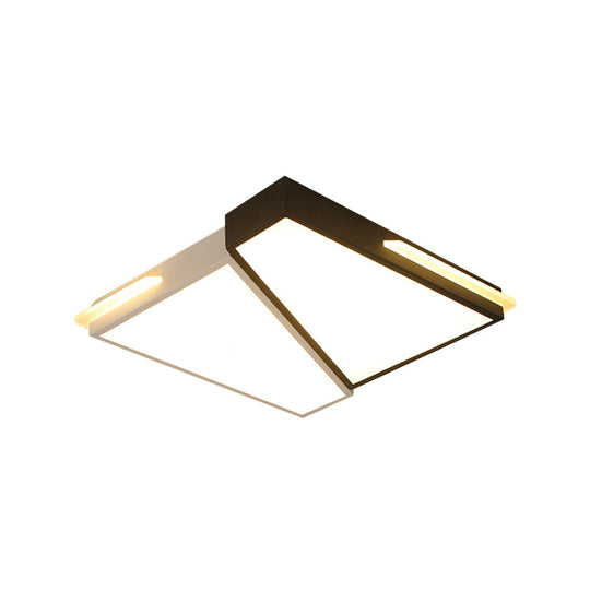 Modern LED Metal Ceiling Light for Bedroom - Warm/White, Rectangular/Square Flush Mount, 21.5"/37.5"/45" Wide