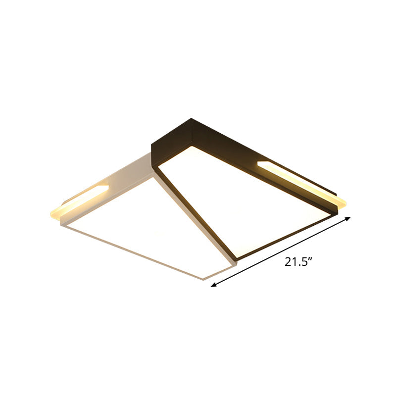 Modern LED Metal Ceiling Light for Bedroom - Warm/White, Rectangular/Square Flush Mount, 21.5"/37.5"/45" Wide