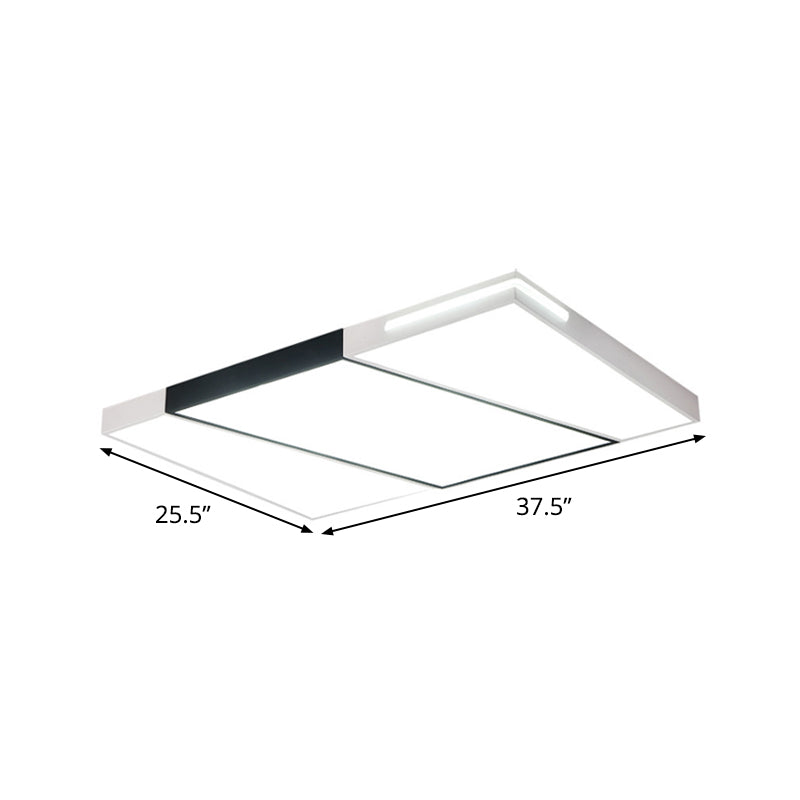 Modern LED Metal Ceiling Light for Bedroom - Warm/White, Rectangular/Square Flush Mount, 21.5"/37.5"/45" Wide