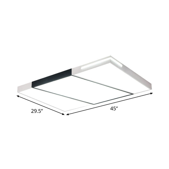 Modern LED Metal Ceiling Light for Bedroom - Warm/White, Rectangular/Square Flush Mount, 21.5"/37.5"/45" Wide