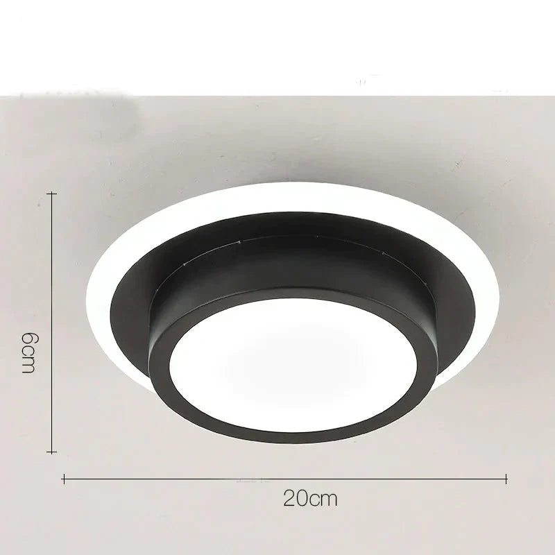 Plafonniers LED modernes en acrylique pour couloir, entrée de la maison, lampe Plafonnier Luminaria Lamparas De Techo, blanc, noir, peint