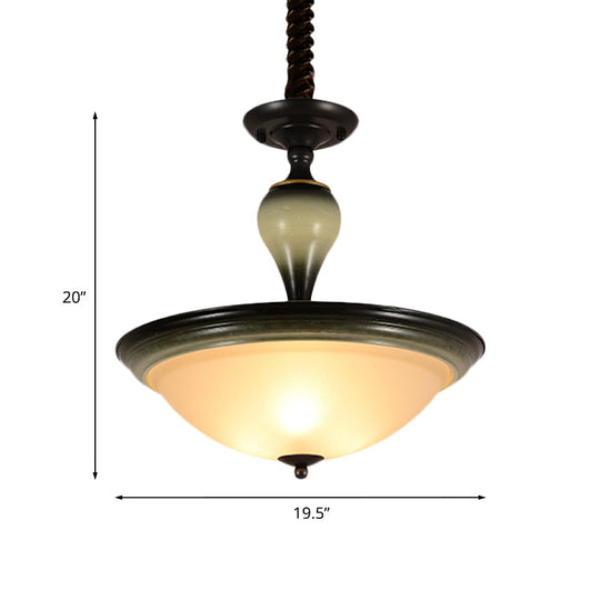 Plafonnier semi-encastré de style rétro avec verre dépoli - Noir, éclairage encastré à 3 ampoules