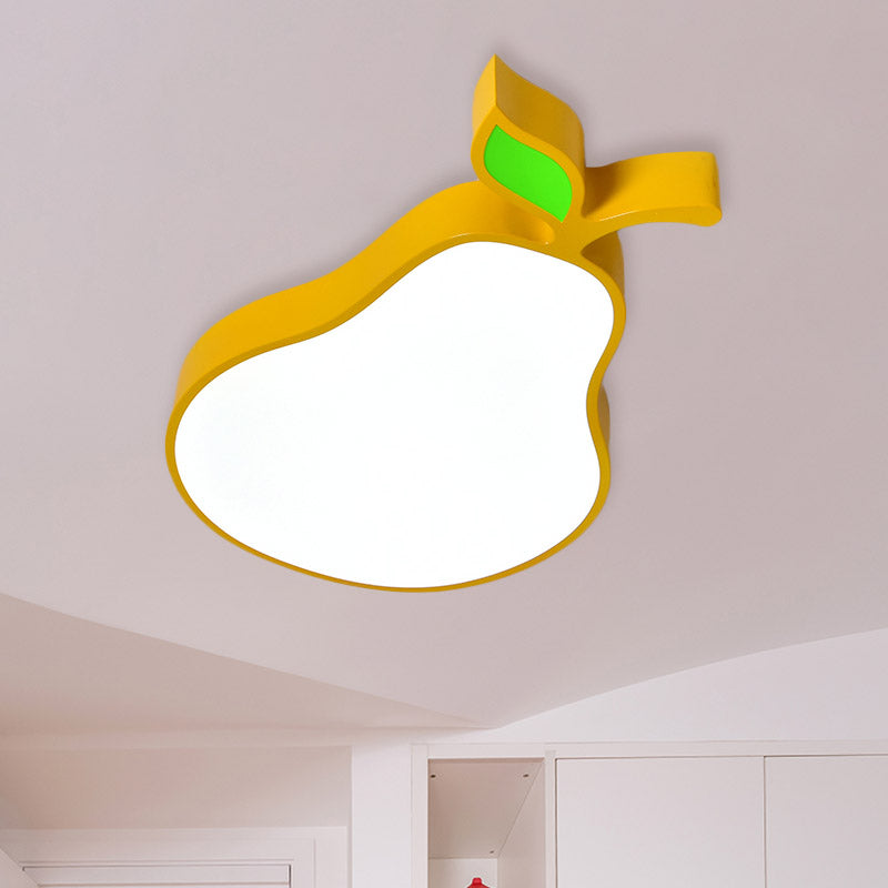 Contemporary LED Flush Mount Light Fixture with Acrylic Shade - White Grape/Banana/Apple Theme