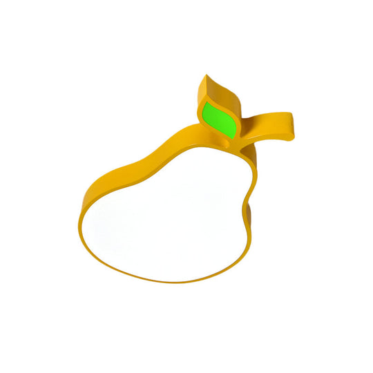 Contemporary LED Flush Mount Light Fixture with Acrylic Shade - White Grape/Banana/Apple Theme