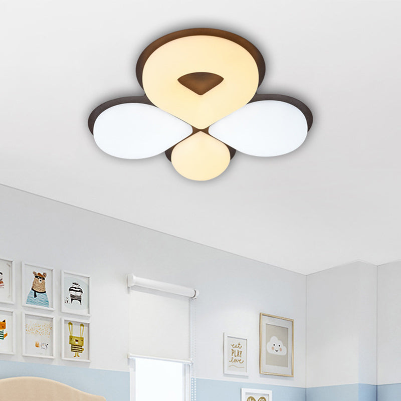 Luminaire encastré à LED pour chambre d'enfant en gris/blanc/café - Motif floral mignon