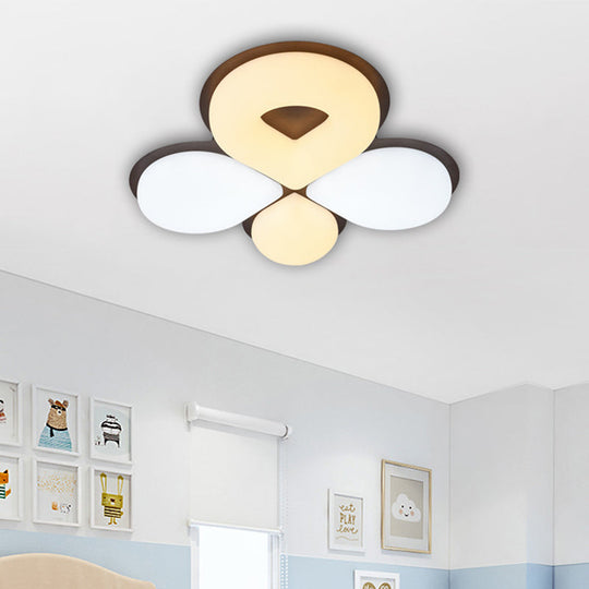 Luminaire encastré à LED pour chambre d'enfant en gris/blanc/café - Motif floral mignon