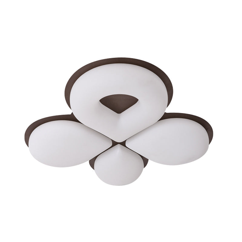 Luminaire encastré à LED pour chambre d'enfant en gris/blanc/café - Motif floral mignon