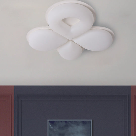 Luminaire encastré à LED pour chambre d'enfant en gris/blanc/café - Motif floral mignon