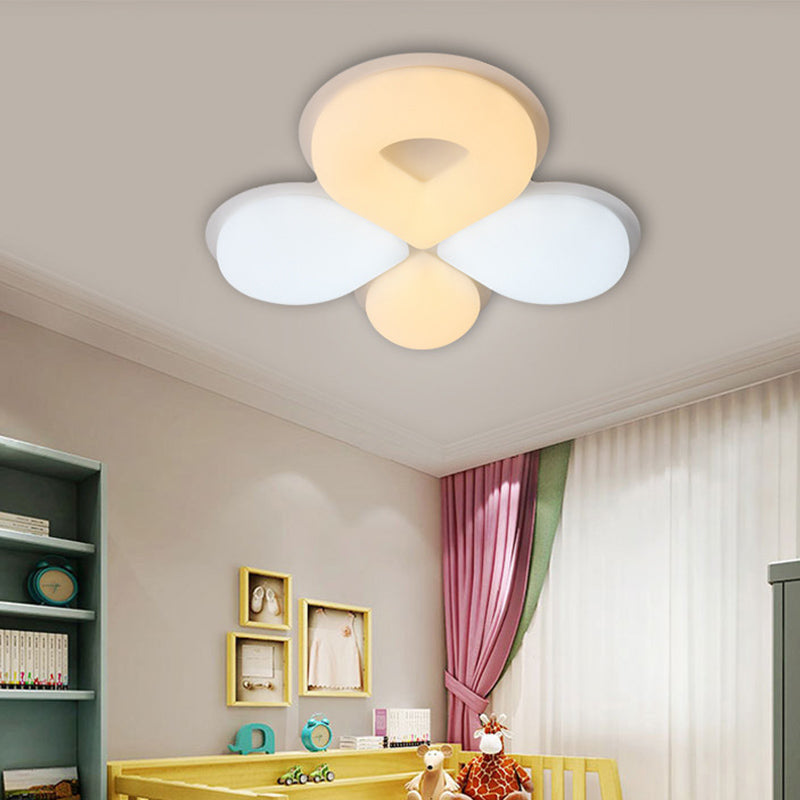 Luminaire encastré à LED pour chambre d'enfant en gris/blanc/café - Motif floral mignon