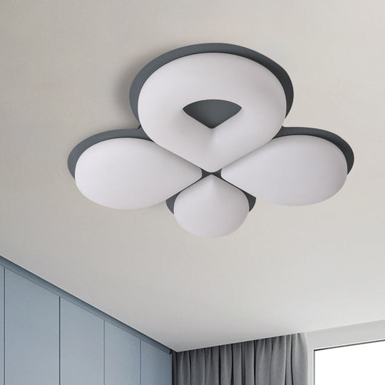 Luminaire encastré à LED pour chambre d'enfant en gris/blanc/café - Motif floral mignon