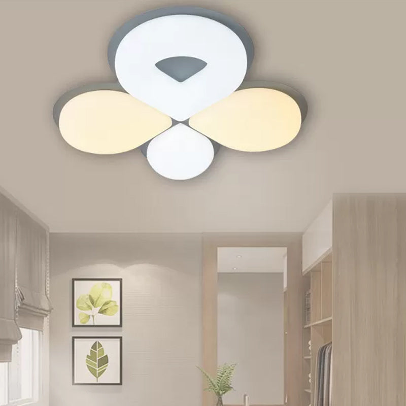 Luminaire encastré à LED pour chambre d'enfant en gris/blanc/café - Motif floral mignon