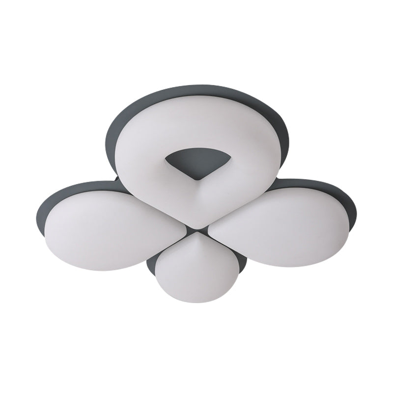 Luminaire encastré à LED pour chambre d'enfant en gris/blanc/café - Motif floral mignon