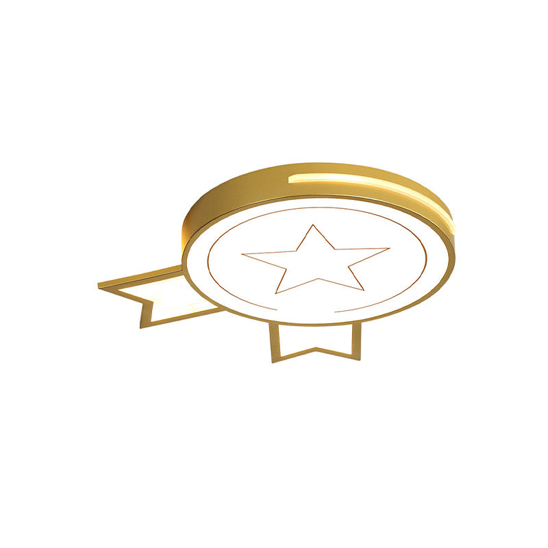 Contemporary LED White Acrylic Medal Ceiling Light Fixture in Warm/White Flushmount Light