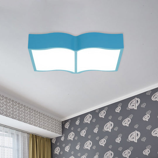 Modern Acrylic Cartoon LED Flush Mount Ceiling Lamp - Red/Yellow/Blue for Living Room Lighting