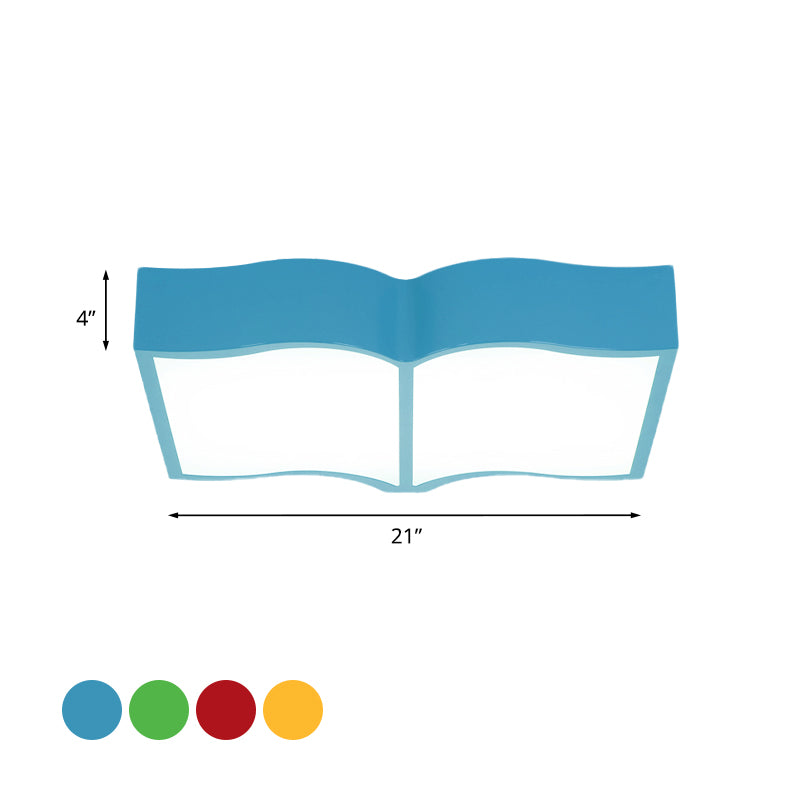 Modern Acrylic Cartoon LED Flush Mount Ceiling Lamp - Red/Yellow/Blue for Living Room Lighting