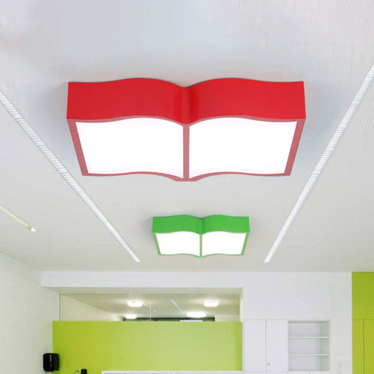 Modern Acrylic Cartoon LED Flush Mount Ceiling Lamp - Red/Yellow/Blue for Living Room Lighting