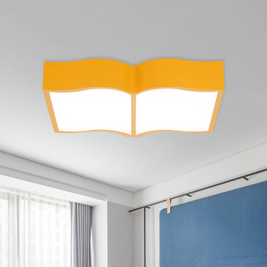 Modern Acrylic Cartoon LED Flush Mount Ceiling Lamp - Red/Yellow/Blue for Living Room Lighting