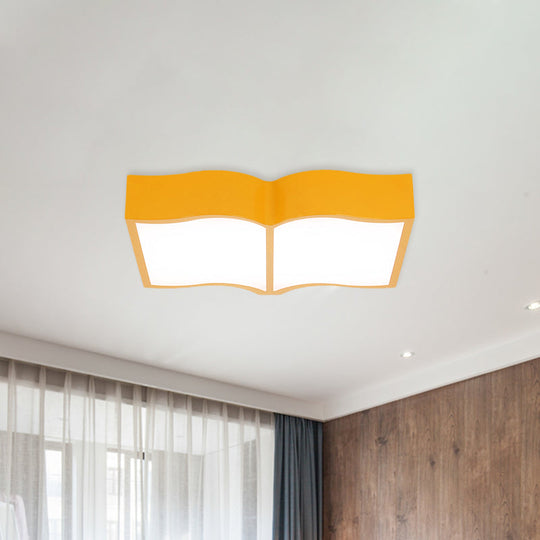 Modern Acrylic Cartoon LED Flush Mount Ceiling Lamp - Red/Yellow/Blue for Living Room Lighting