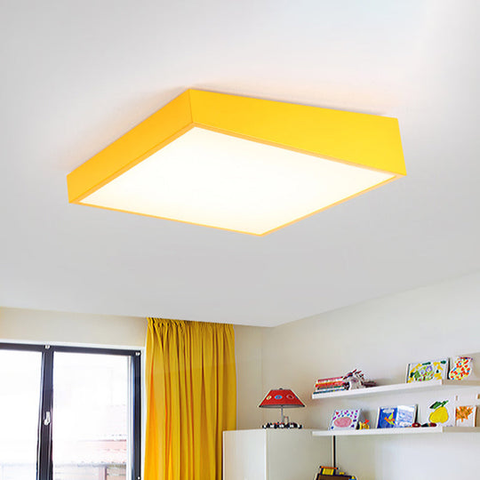 Colorful Square LED Flush Mount Ceiling Light for Kindergarten