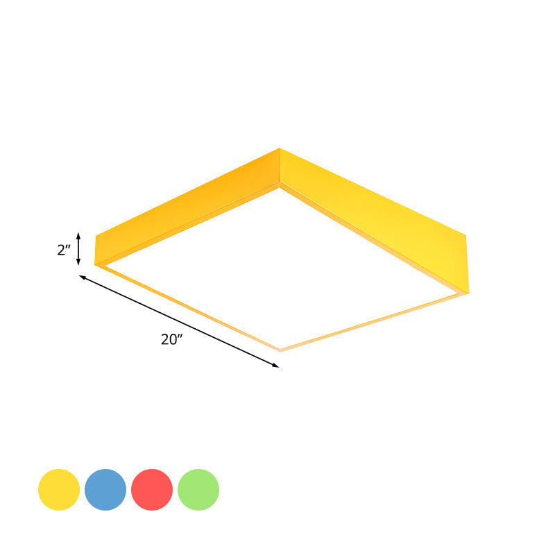 Colorful Square LED Flush Mount Ceiling Light for Kindergarten