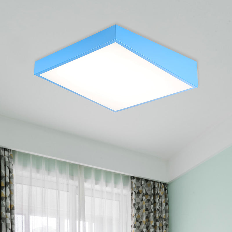 Colorful Square LED Flush Mount Ceiling Light for Kindergarten