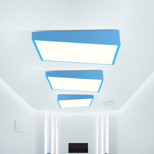 Colorful Square LED Flush Mount Ceiling Light for Kindergarten