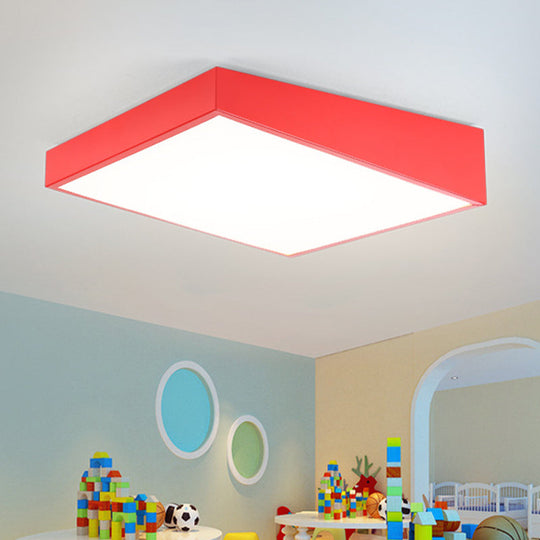Colorful Square LED Flush Mount Ceiling Light for Kindergarten