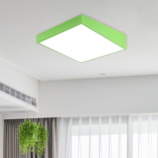 Colorful Square LED Flush Mount Ceiling Light for Kindergarten
