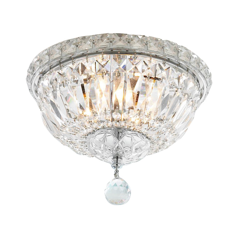 Modern 6-Light Clear Crystal Flush Mount Ceiling Lamp Fixture