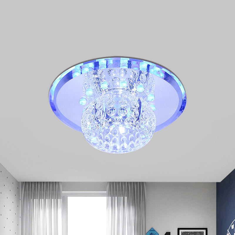 Minimalist Oval Clear Crystal LED Ceiling Light for Hallway