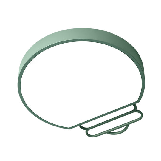 Nordic LED Flush Mount Ceiling Lamp with Acrylic Shade and White/Green/Grey Bulb Shape