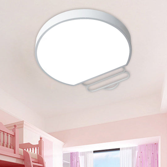 Nordic LED Flush Mount Ceiling Lamp with Acrylic Shade and White/Green/Grey Bulb Shape
