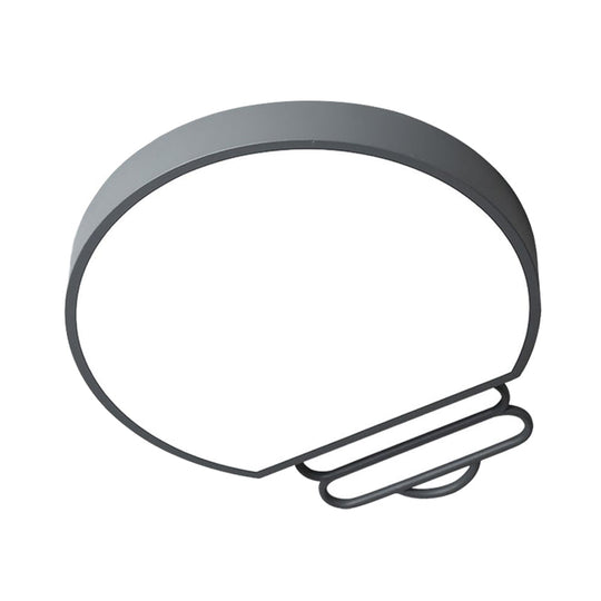 Nordic Led Flush Mount Ceiling Lamp With Acrylic Shade And White/Green/Grey Bulb Shape