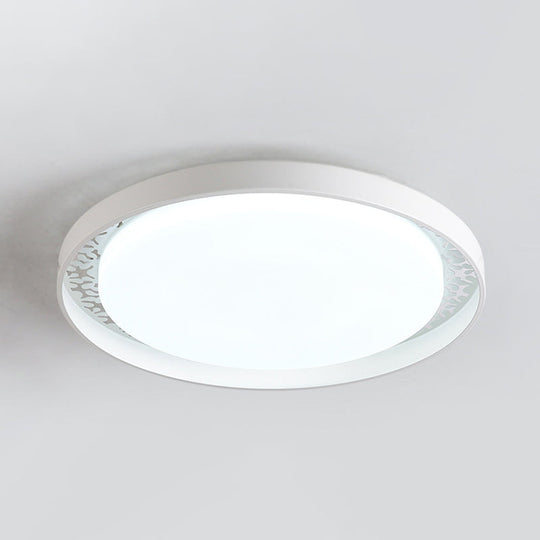 Plafonnier LED minimaliste à disque pour chambre d'enfant - Couleurs blanc/vert/rose