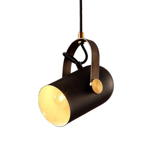 Metal Retro Industrial Pendant Light - Rotatable Ceiling Fixture with Bell Shade for Coffee Shop in Black