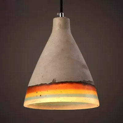 Mélodie Vintage Conic Pendant Light – Cement 1-Head Fixture for Restaurants