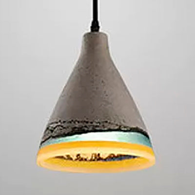 Mélodie Vintage Conic Pendant Light – Cement 1-Head Fixture for Restaurants