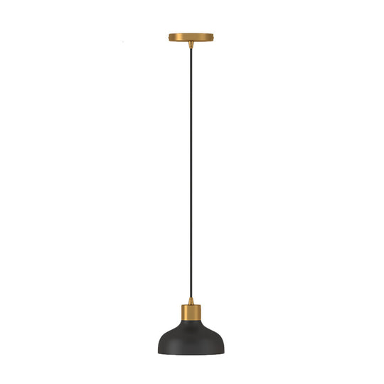 Black And Gold Bedside Pendant Light Kit With Bowl Shade