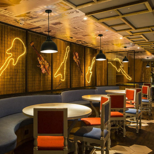 Black Farmhouse Pendant Light with Adjustable Cord and Dome Shade