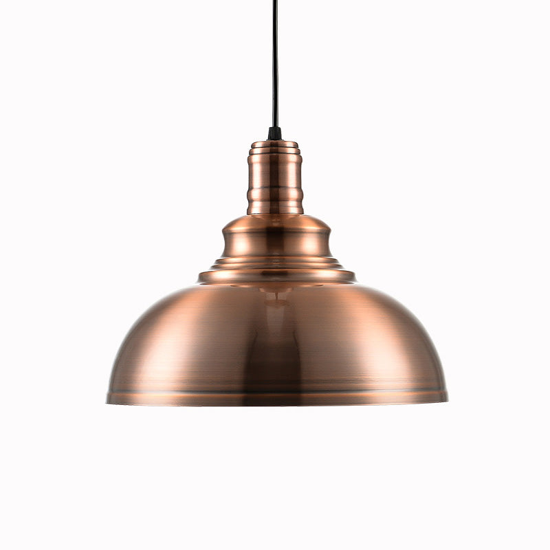 Copper Finish Industrial Style Metal Hanging Light with Adjustable Cord - Bedroom Pendant Lamp