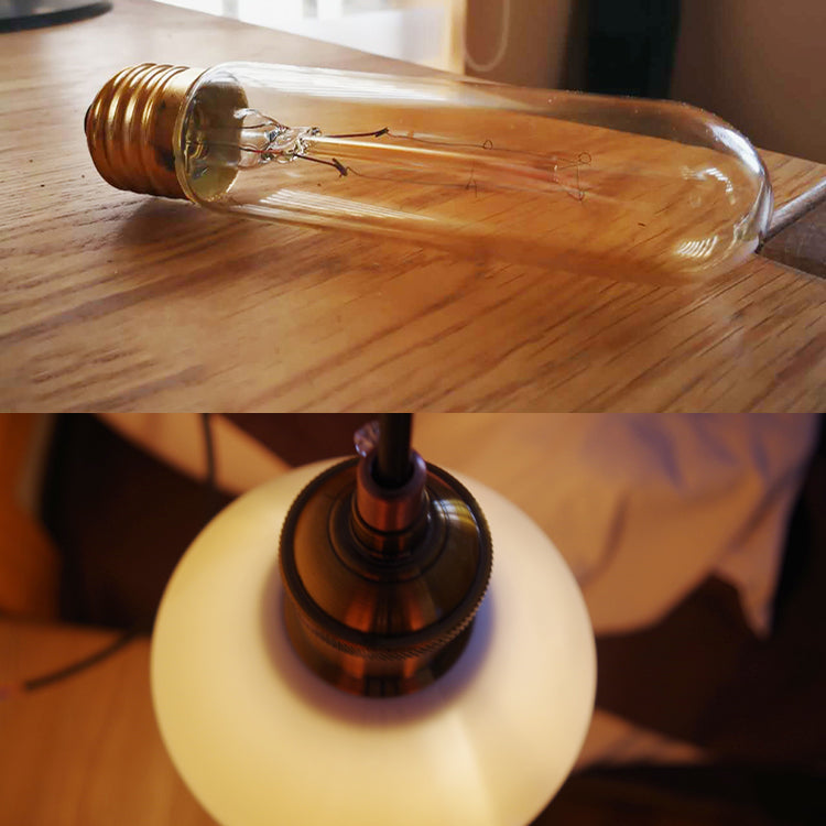 Mid Century Cone Ceramic Pendant Lamp - White Hanging Ceiling Light For Bedroom