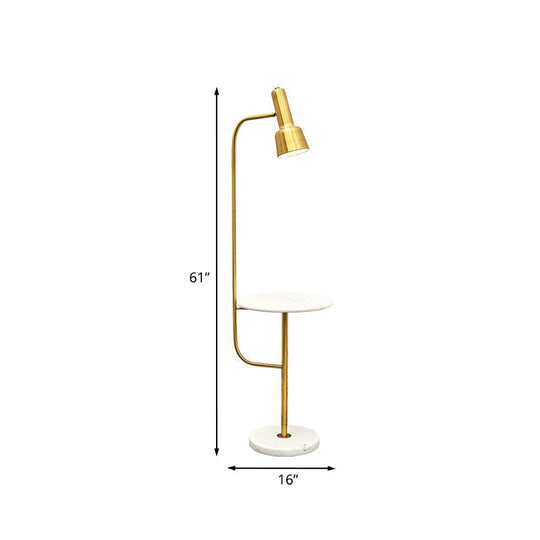 Modern Gold Floor Lamp - Metallic Tube Design Ideal For Living Room