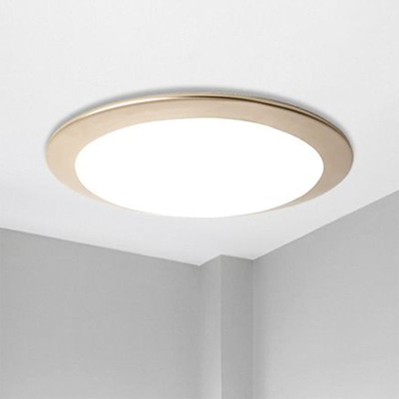 Nordic Acrylic Gold/Silver Flush Ceiling Light with Integrated LED - Bedroom Ceiling Lamp, 16"/20" Dia