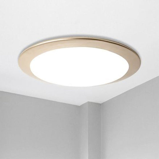Nordic Acrylic Gold/Silver Flush Ceiling Light with Integrated LED - Bedroom Ceiling Lamp, 16"/20" Dia
