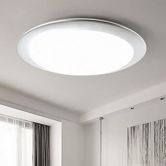 Nordic Acrylic Gold/Silver Flush Ceiling Light with Integrated LED - Bedroom Ceiling Lamp, 16"/20" Dia