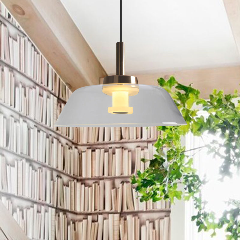 Suspension moderne à LED en verre transparent en chrome poli - Idéal pour le plafond de la salle à manger