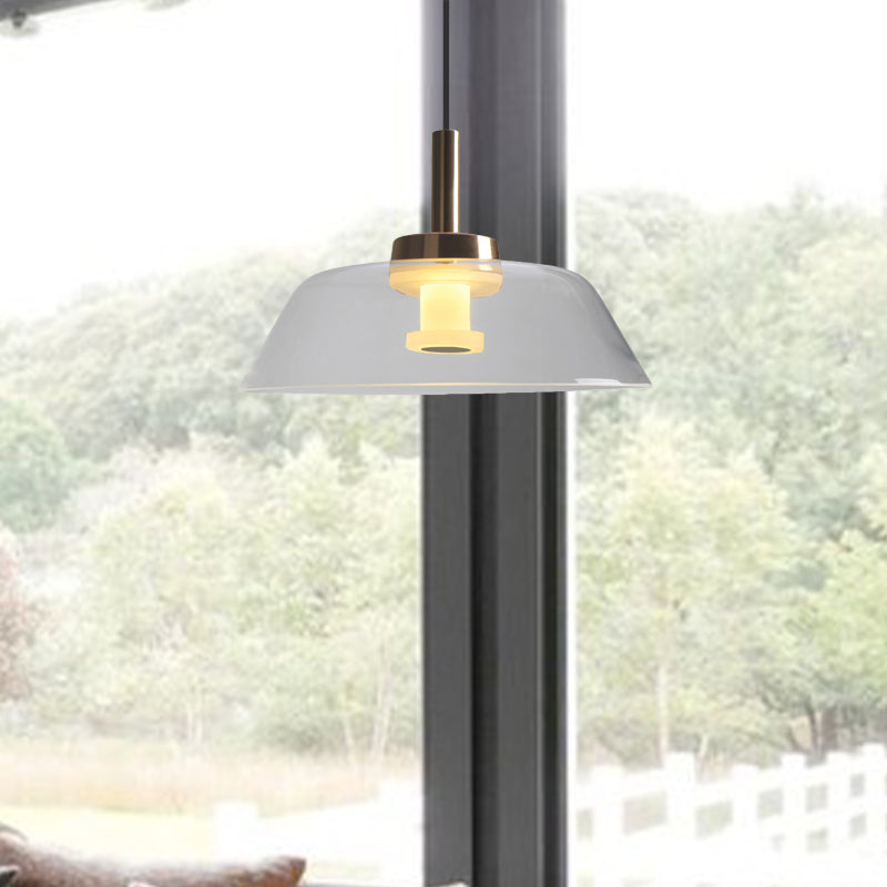 Suspension moderne à LED en verre transparent en chrome poli - Idéal pour le plafond de la salle à manger