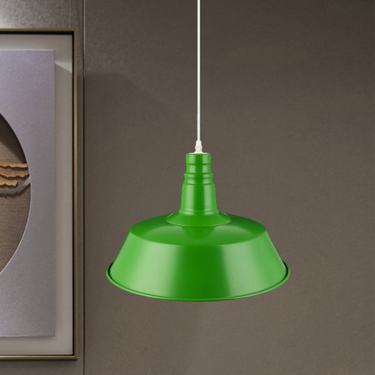 Suspension de salon de grange - Lampe suspendue en métal de style industriel de 10/14 pouces de large à 1 ampoule (rose/jaune) avec cordon réglable